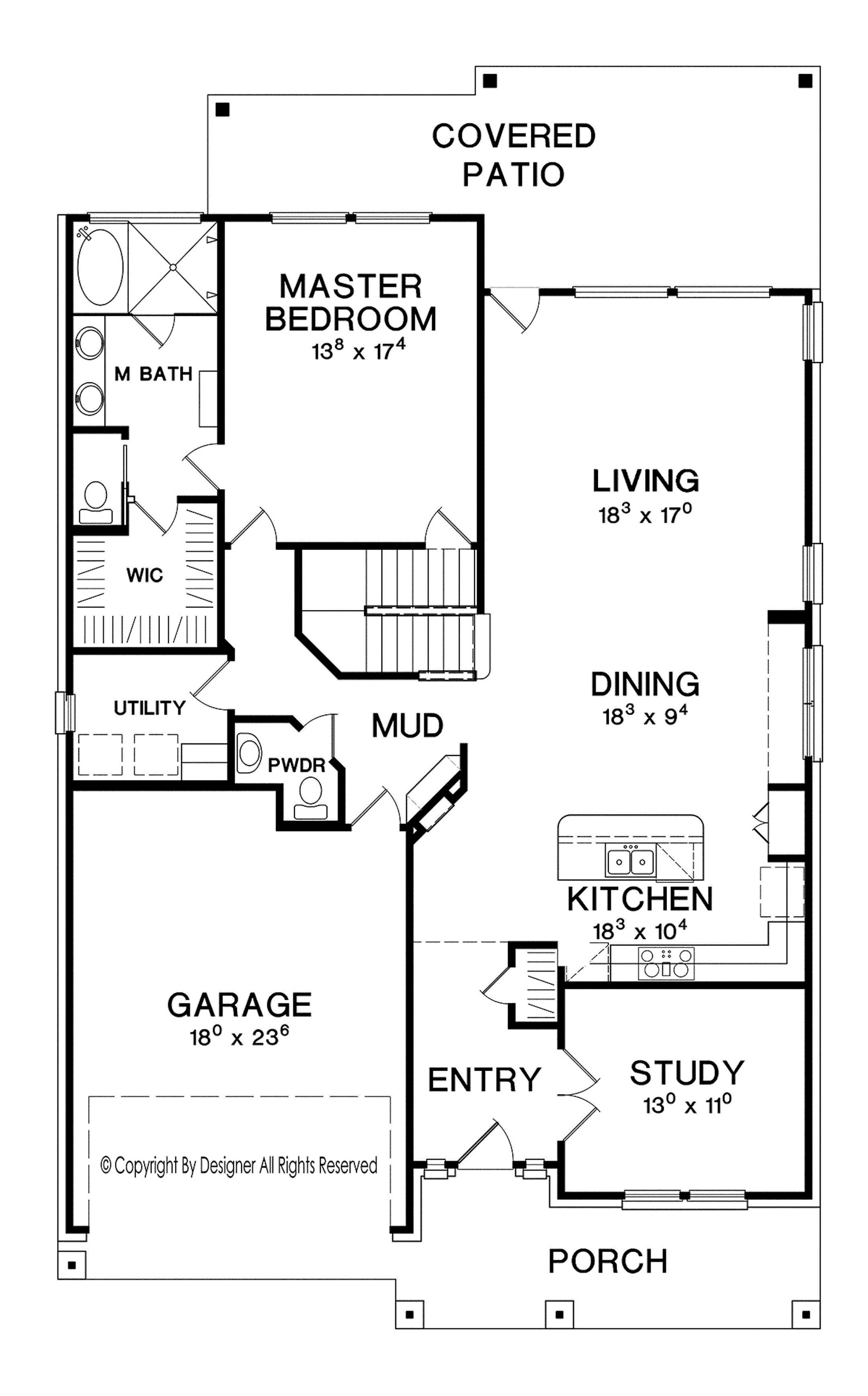Home plan: Contemporary Craftsman is designed for the modern active family.
