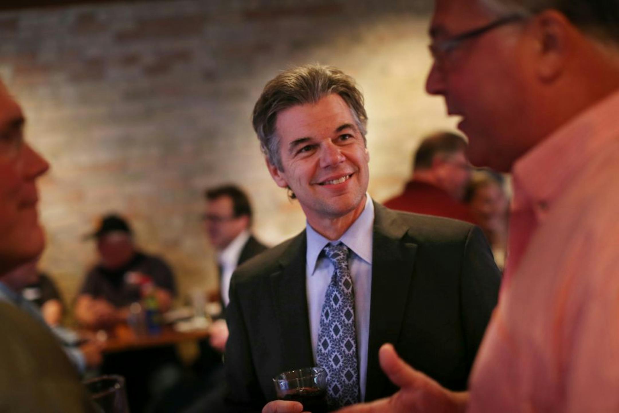 Jim Graves, a Democrat running in the Sixth District congressional race against Michele Bachmann spoke with a conservative group at the Red Carpet club September 18, 2012, in St. Cloud.