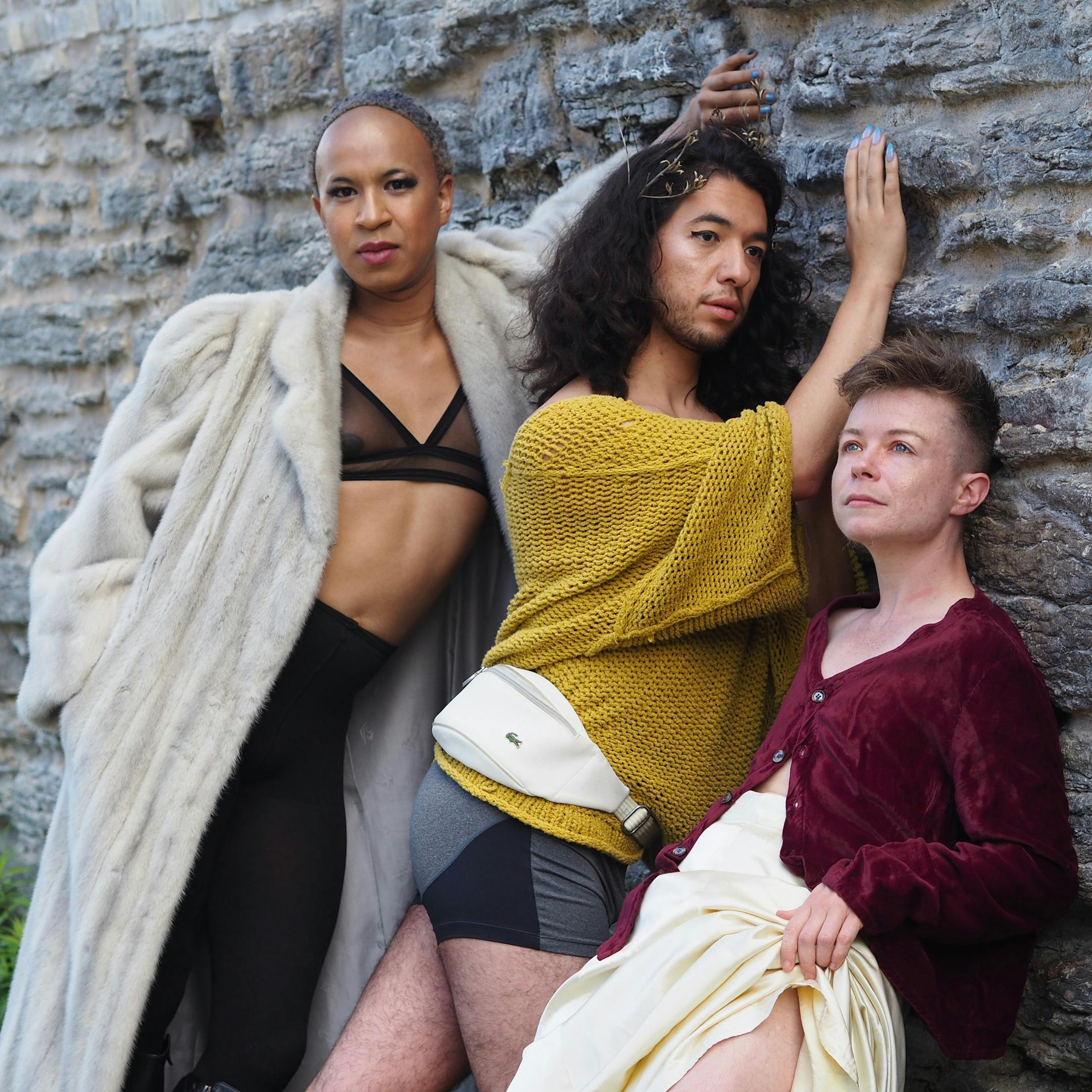 Performance artists Marcela Michelle (left), Yoni Tamang and Kat Purcell. (photo by Jenny Zander)