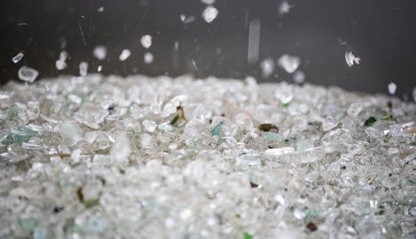 Glass at Strategic Materials’ glass recycling plant in St. Paul, where state’s glass is sorted before it is made into new products.