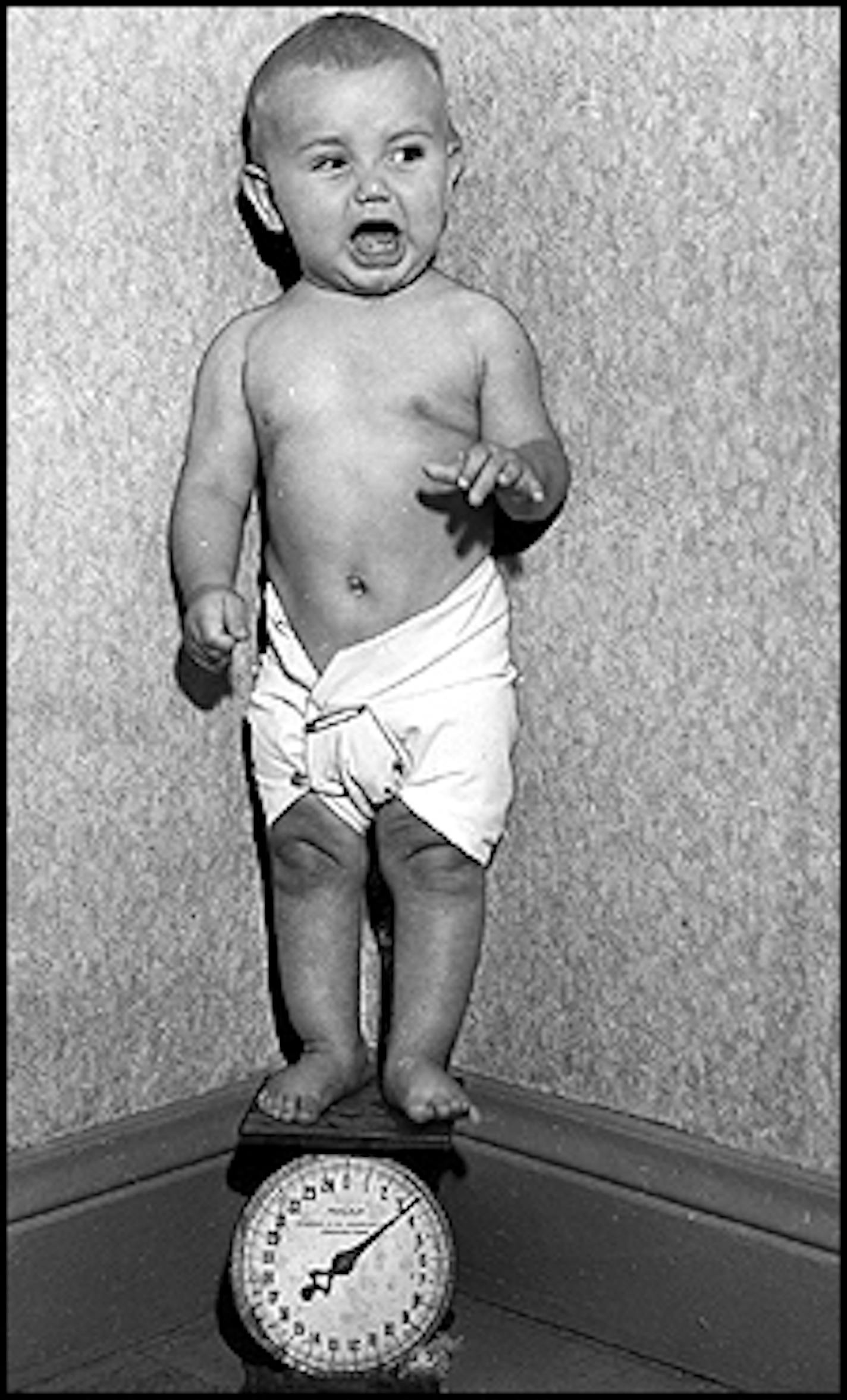 Jacob Schmitz on scale, age 1