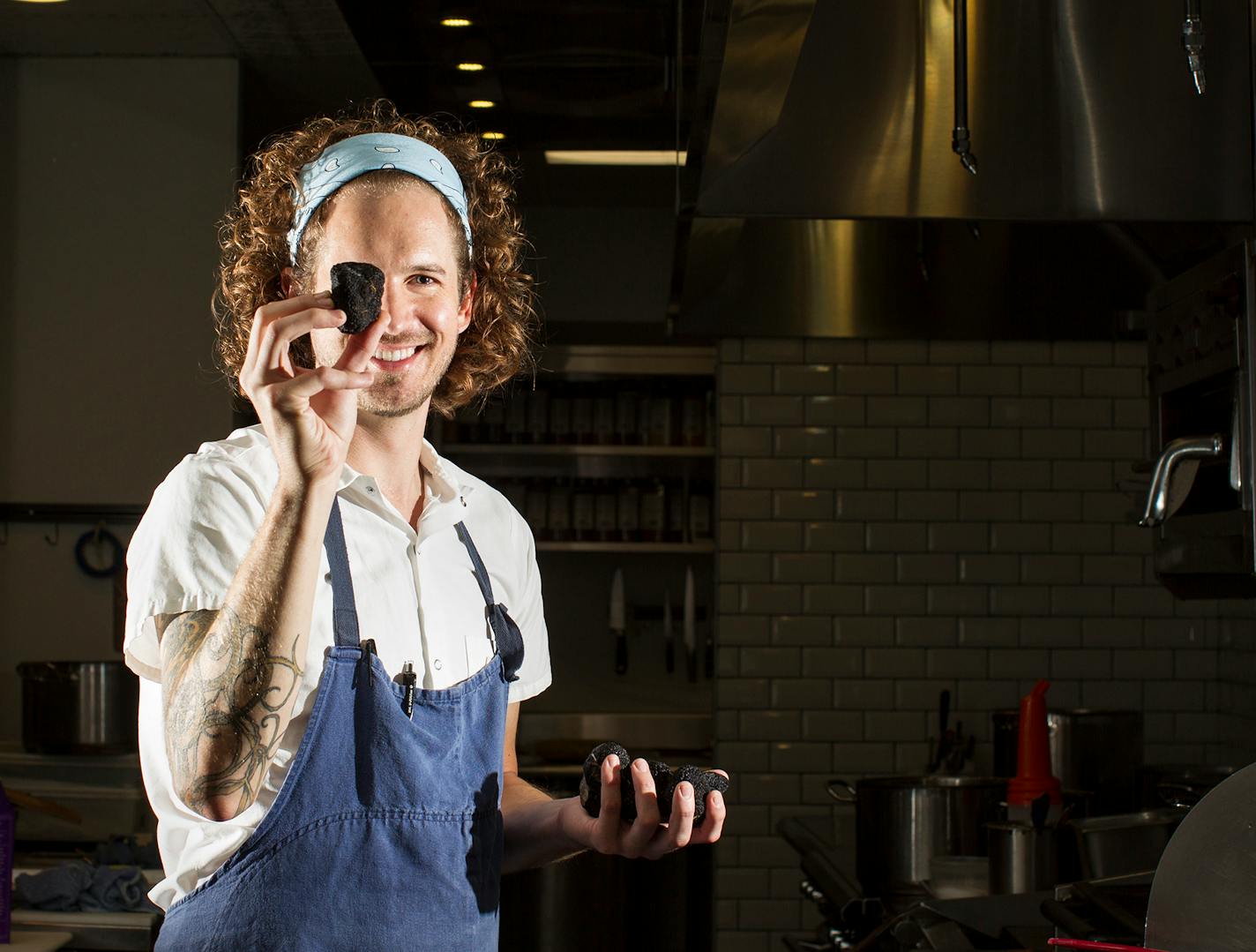 Chef Tyler Shipton holds French truffles that are currently in season at Borough in Minneapolis. "Who doesn't love truffles?" (Courtney Perry/Special to the Star Tribune)