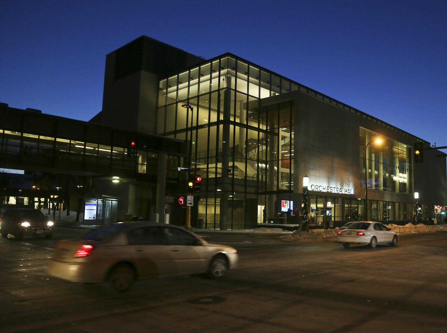 The outside of the refurbished Orchestra Hall is lit up in preparation for its first live concert since the bitter 16-month lockout ended and is seen Friday, Feb. 7, 2014.](DAVID JOLES/STARTRIBUNE) djoles@startribune.com The Minnesota Orchestra returns to the stage of Orchestra Hall. This is the first concert since the bitter 16-month lockout ended, and the first time the orchestra has played for a live audience in the refurbished hall.