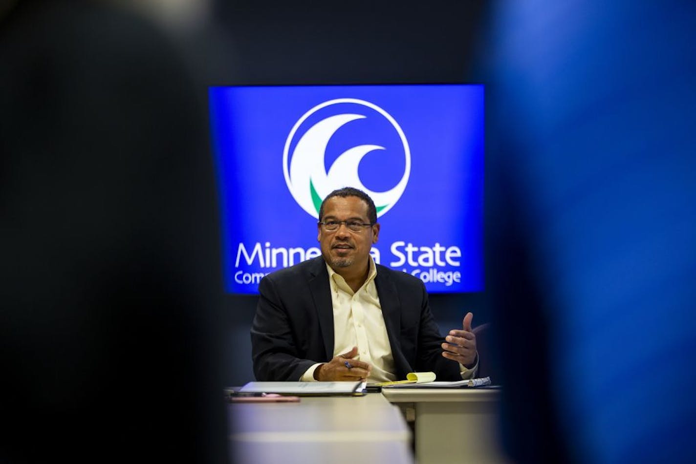 Attorney General Keith Ellison spoke at an inclusivity forum on Friday, June 21, in Fergus Falls, Minn.