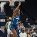 Minnesota Lynx guard Diamond Miller (1) celebrates scoring a three-point shot in the first half. The Minnesota Lynx hosted the Seattle Storm on Tuesda