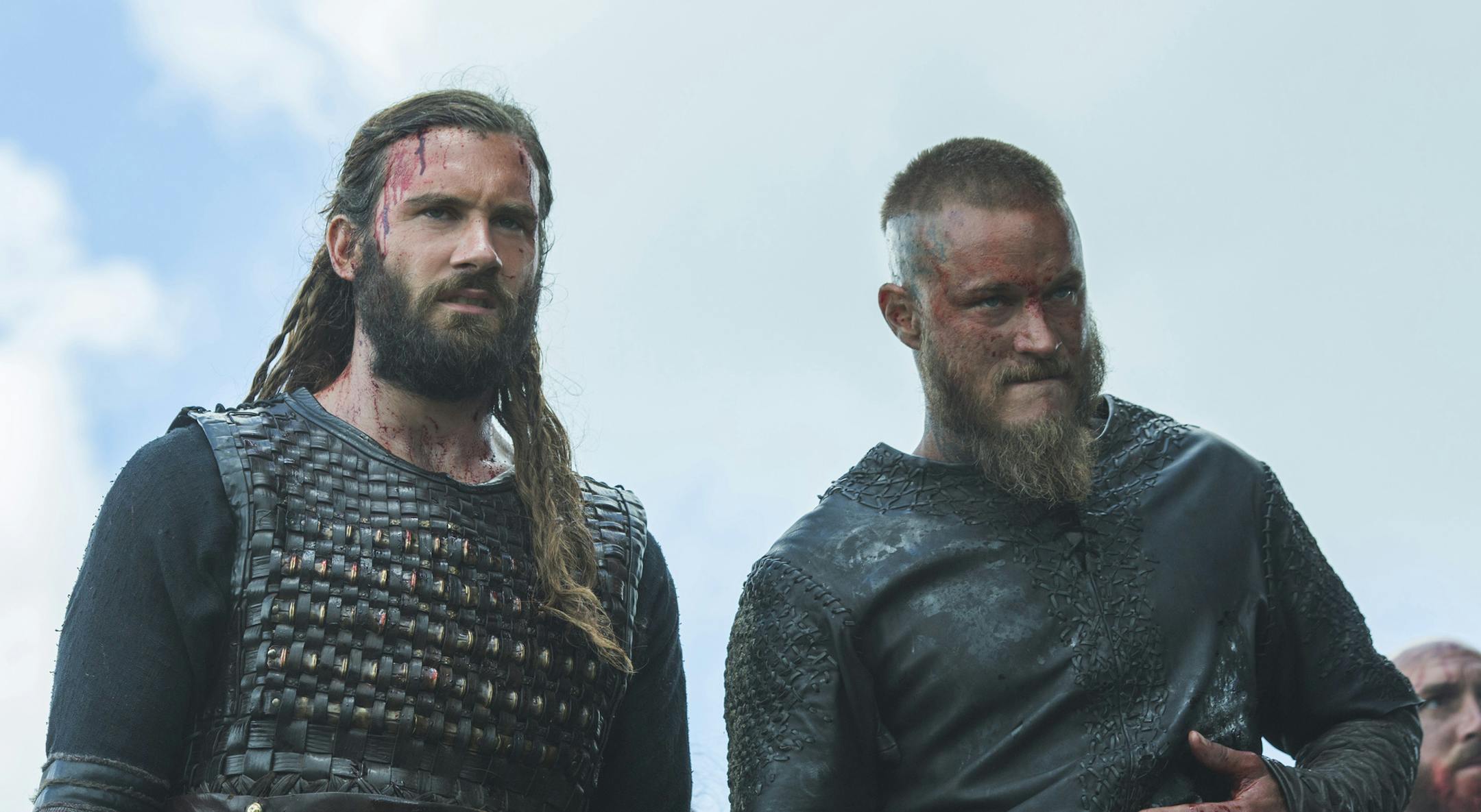 Warrior brothers Rollo and Ragnar (Clive Standen, Travis Fimmel) return for another season of "Vikings." Photo by Jonathan Hession/History Copyright 2015