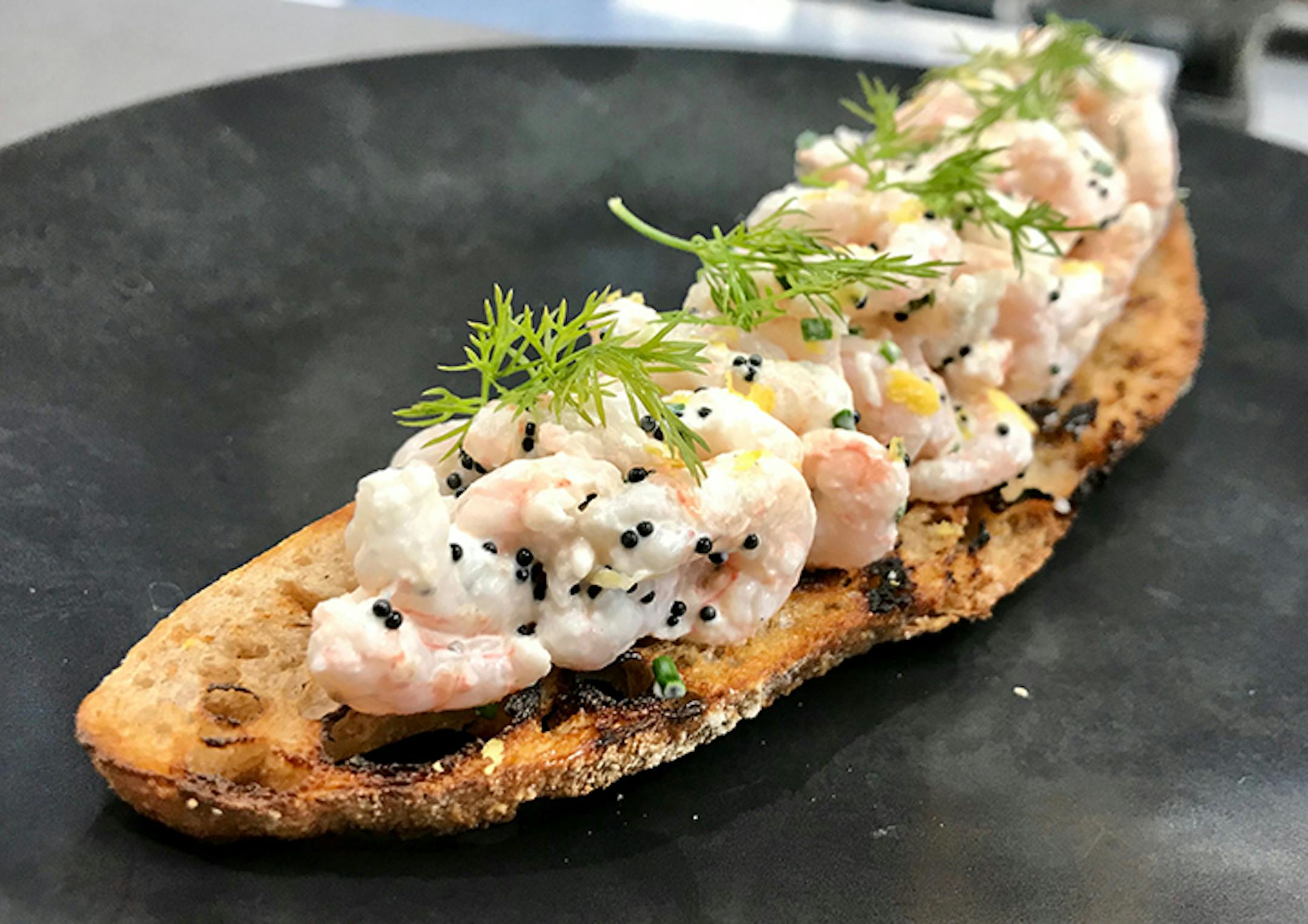 Shrimp toast at Willards in Cambridge.