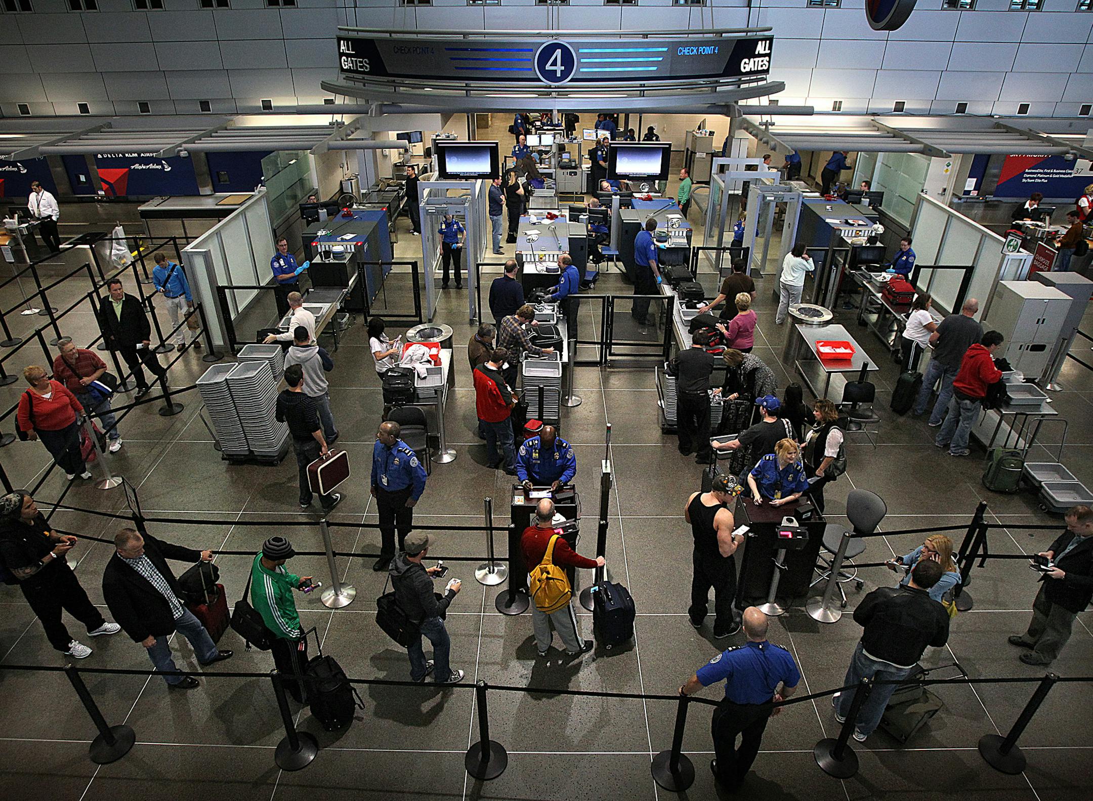 Travelers wanted in line to pass through a TSA security checkpointat Minneapolis-St. Paul International Airport. Prices of airfare are expected to rise this year.