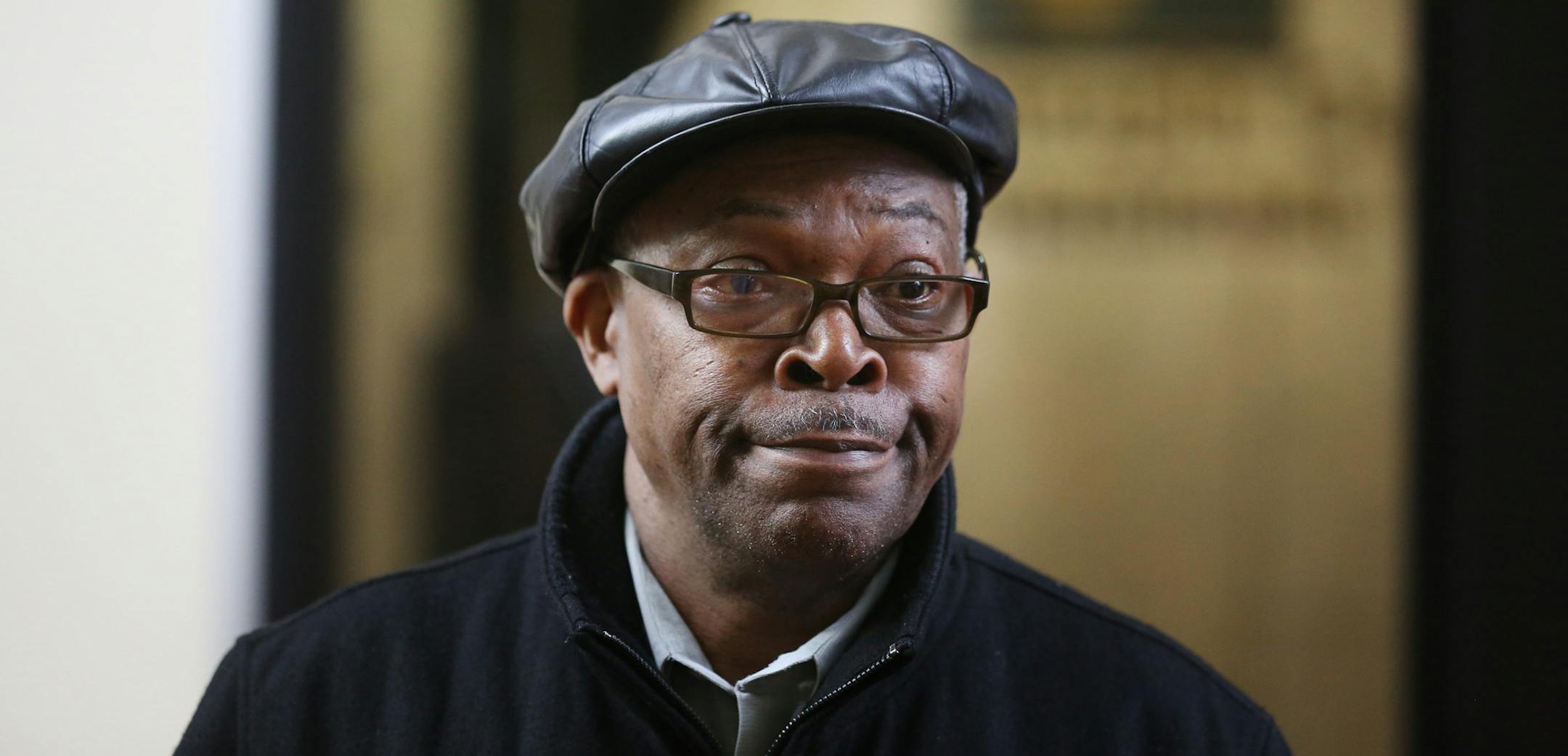 James Bolden left the Hennepin County Court House Monday April, 22, 2013 in Minneapolis , MN during the first day of the the trail of Eddie Matthew Mosely. Mosley 34 is on trail for three counts of murder for the April 9 killings of DeLois Brown, and her parents James Bolden Sr., 83, and Clover Bolden.] JERRY HOLT ‚Ä¢ jerry.holt@startribune.com