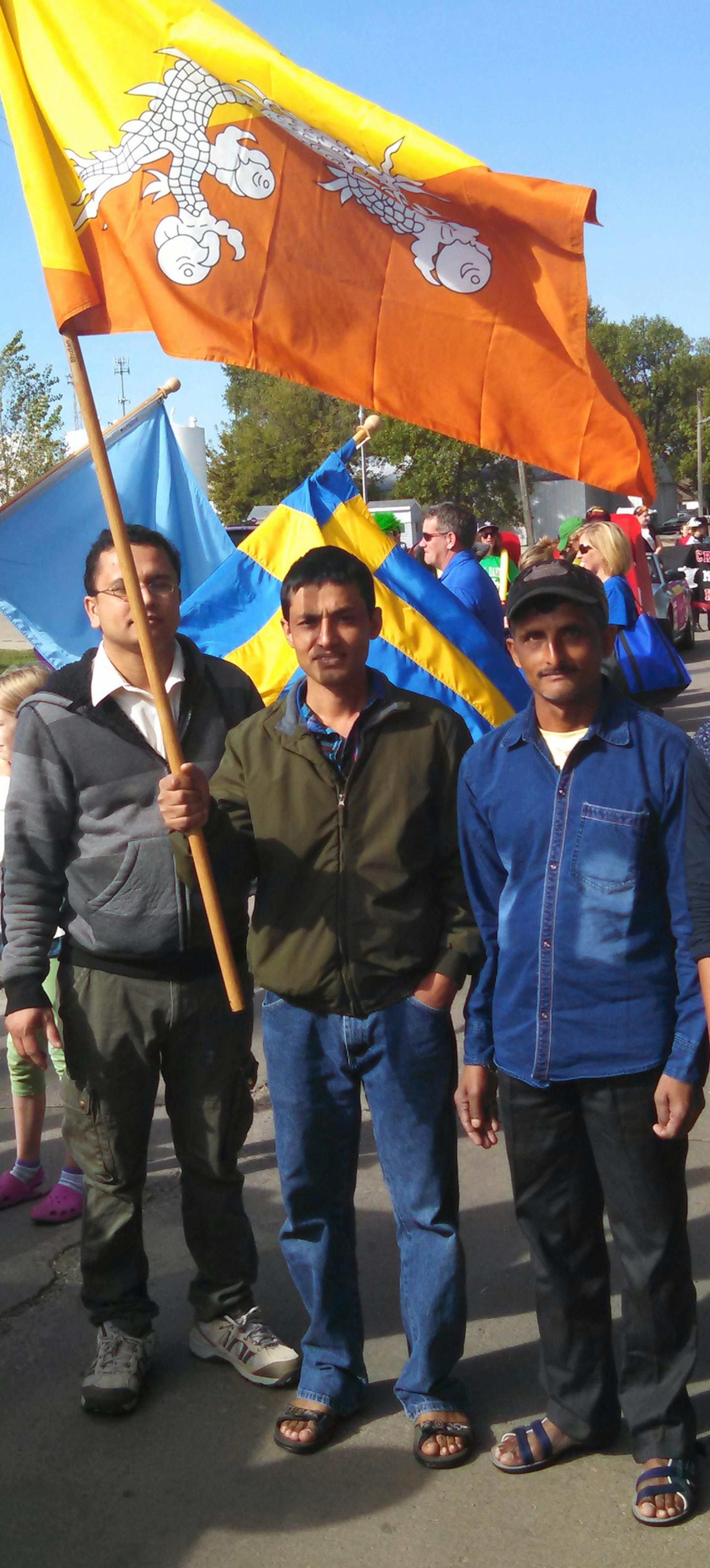 Bhutanese refugees participated in the annual Potato Bowl parade in Grand Forks, N.D., in September.