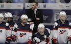 United States coach Robb Stauber was seen in the bench area during the third period of a IIHF Women's World Championship hockey tournament game agains