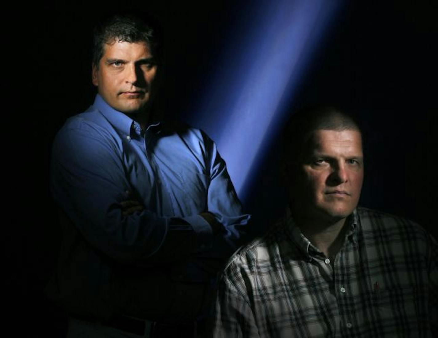 Brothers Jouko Sipila, left, and Jarkko Sipila publish a series of Finnish crime novels under the Ice Cold Crime label. Jouko is the publisher; Jarkko the author.