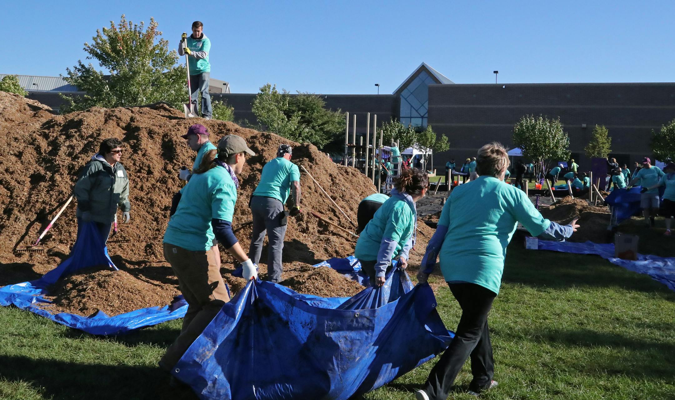 With the help from Build it with KaBOOM! and Foresters Financial, community members helped build a playground at Jenny Lind Elementary School. ] Shari L. Gross &#xef; shari.gross@startribune.com Jenny Lind Elementary School in Minneapolis was recently awarded a Build it with KaBOOM! Playground Grant. On Saturday, Sept. 22, 2018, community members helped rebuild they playground at at the school, where a children of the Peltier family suffered severe injuries in a vehicle chase crash this summer.