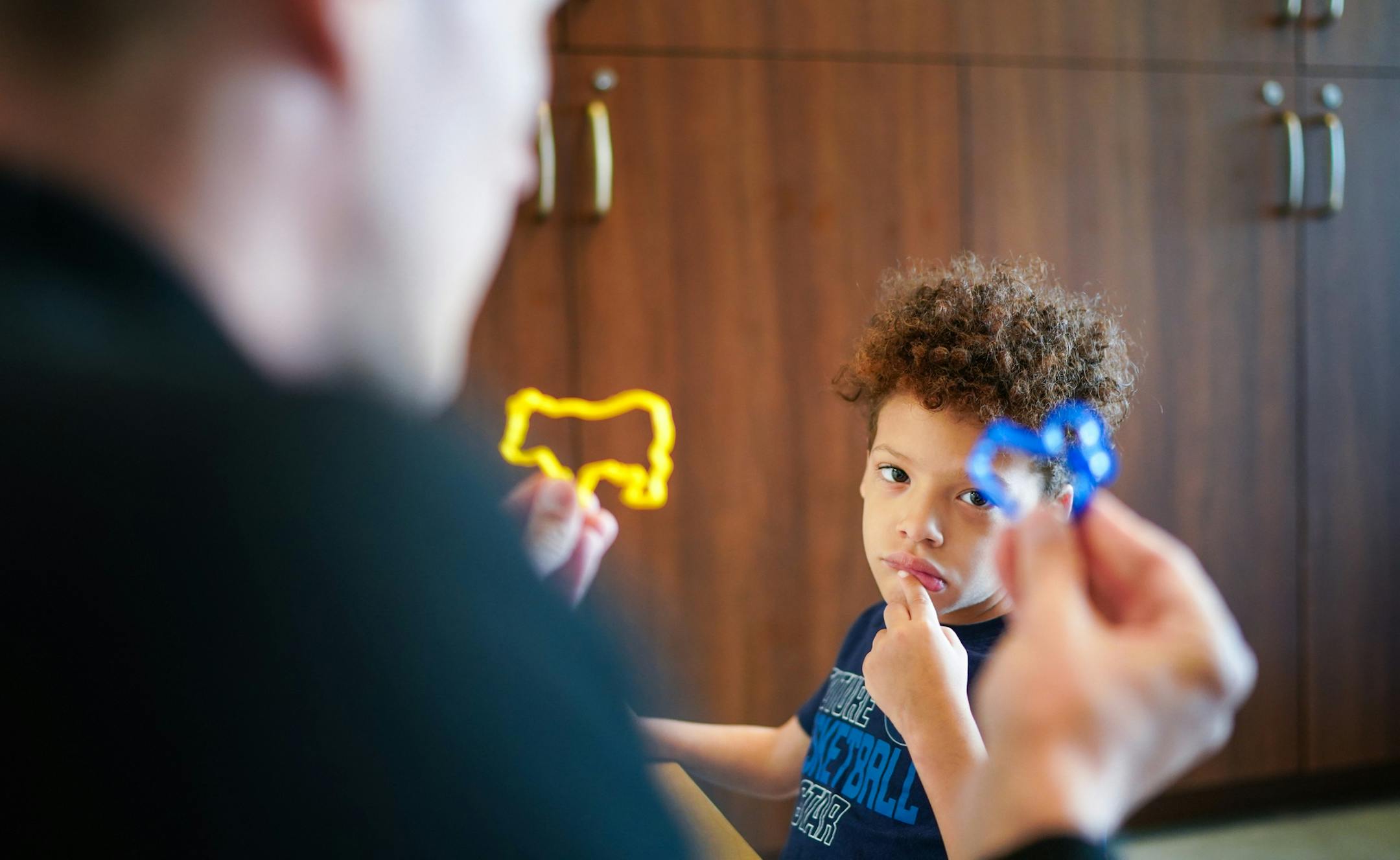 The young patient got to pick between the yellow cow or blue duck to make Play-doh shapes Nicholas Lynch, a speech language pathologist with St. David's Child And Family Development Center at the Harmon Center in Westminster Presbyterian Church, worked with a patient at the Center. ] GLEN STUBBE &#x2022; glen.stubbe@startribune.com Monday, July 1, 2019 Many churches now house child care centers and offers family services. But Westminster Presbyterian Church has taken children services to a new l