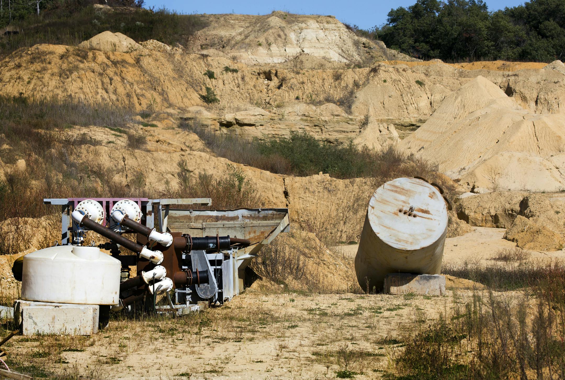 Last week, the Guza frac sand mine sat idle. Forty companies are inactive in their mining in Wisconsin while 85 are active.
