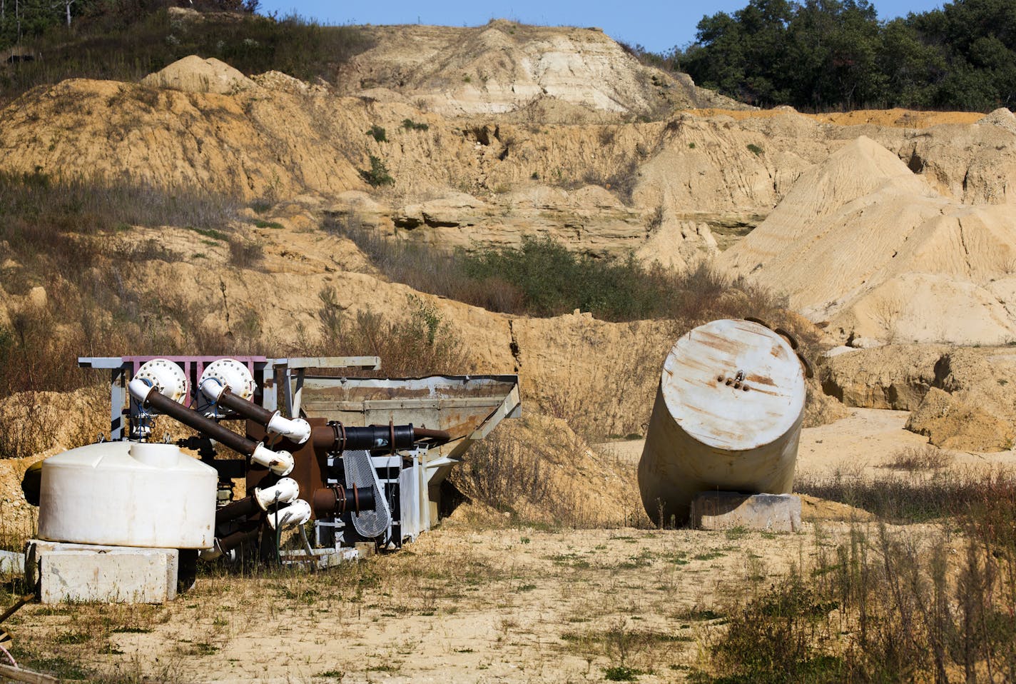 Last week, the Guza frac sand mine sat idle. Forty companies are inactive in their mining in Wisconsin while 85 are active.