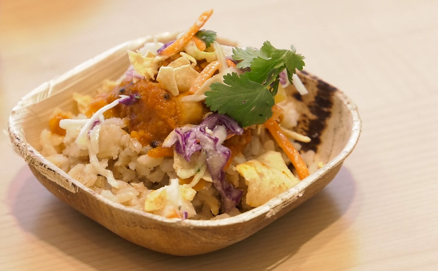 Hot Indian Foods Vegan Channa Rice Bowl at Target Field