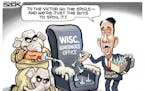 Sack cartoon: Wisconsin
