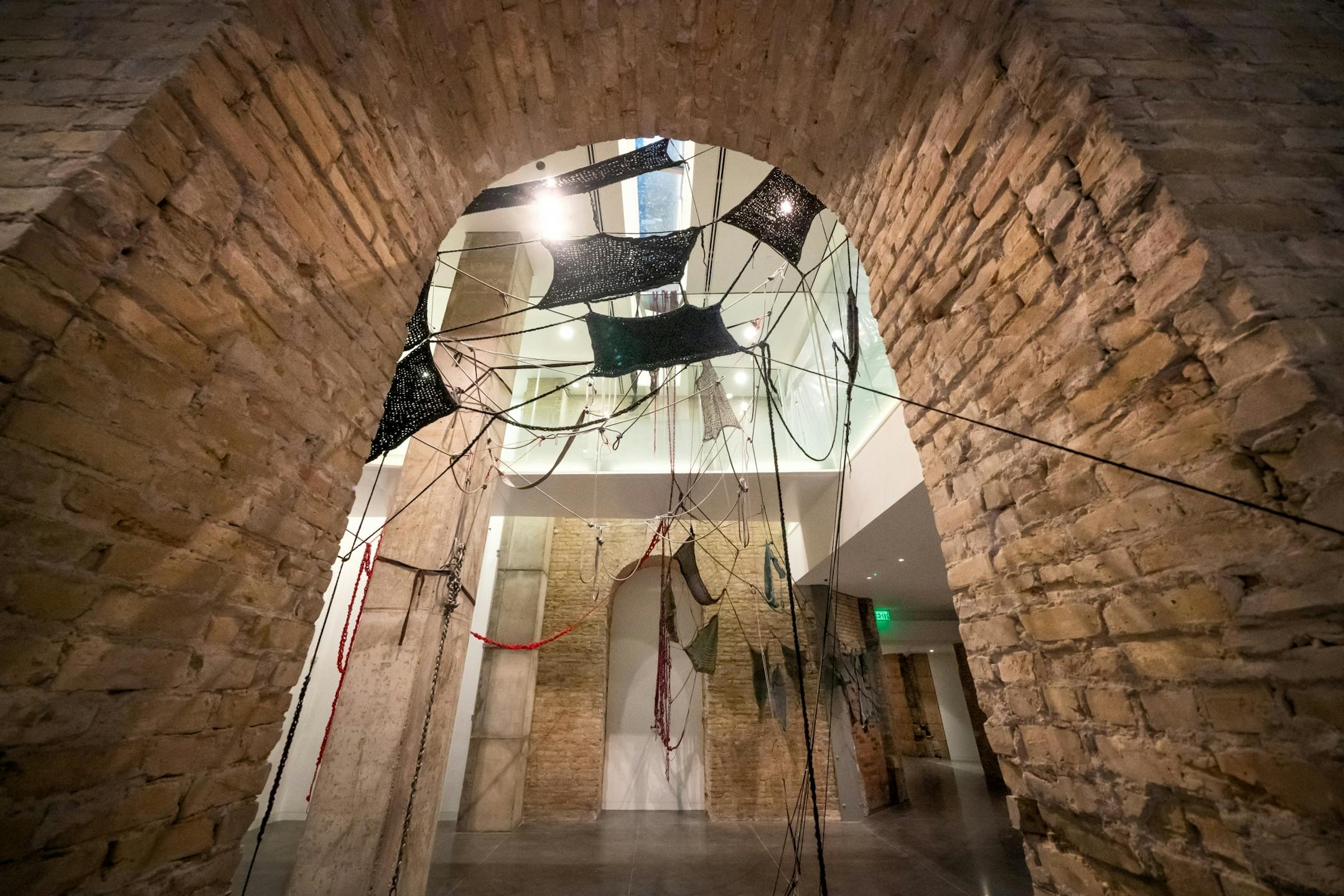 The Sculpture Court with skyway above.