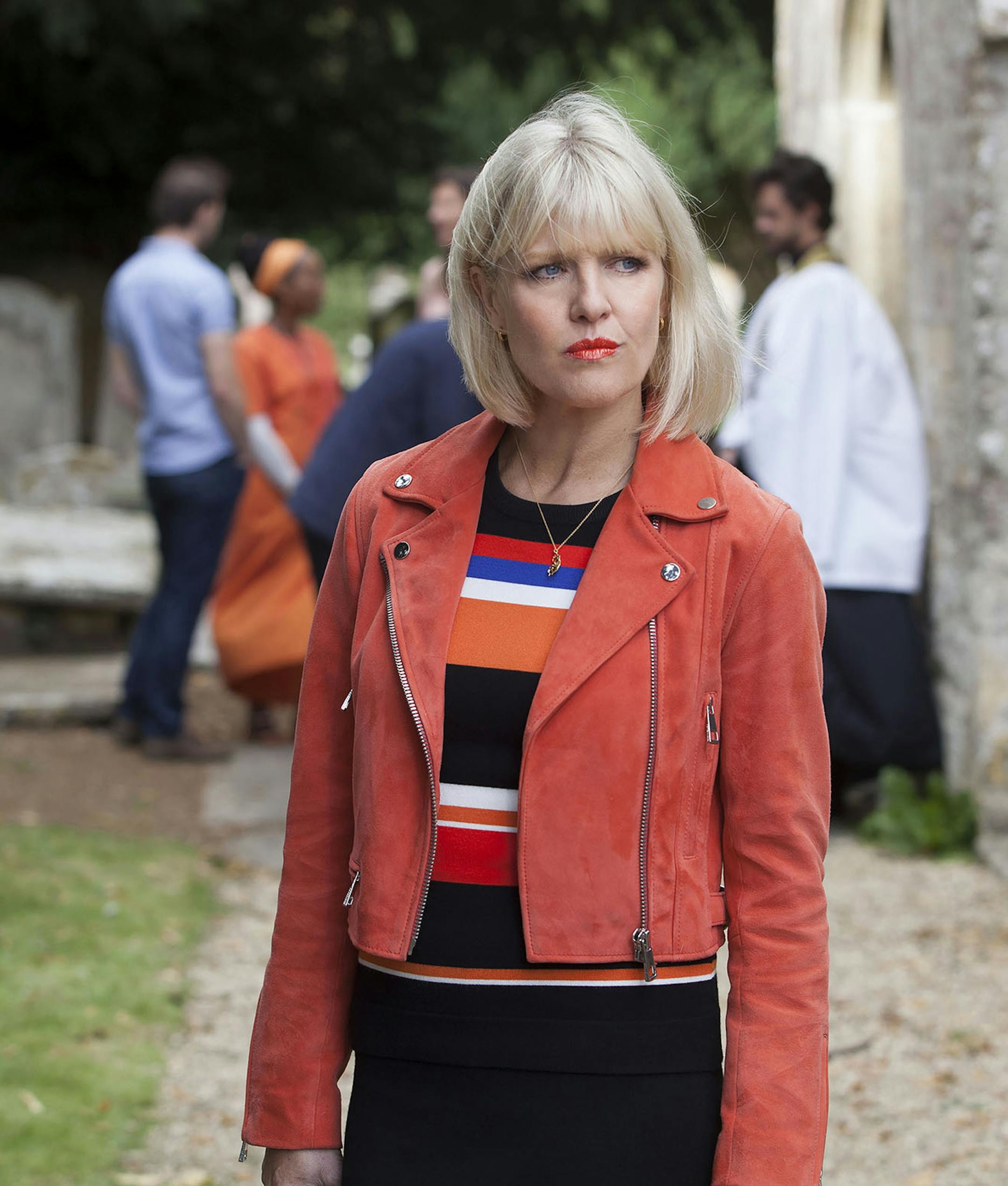 Ashley Jensen in "Agatha Raisin and the Curious Curate."
credit: Acorn TV