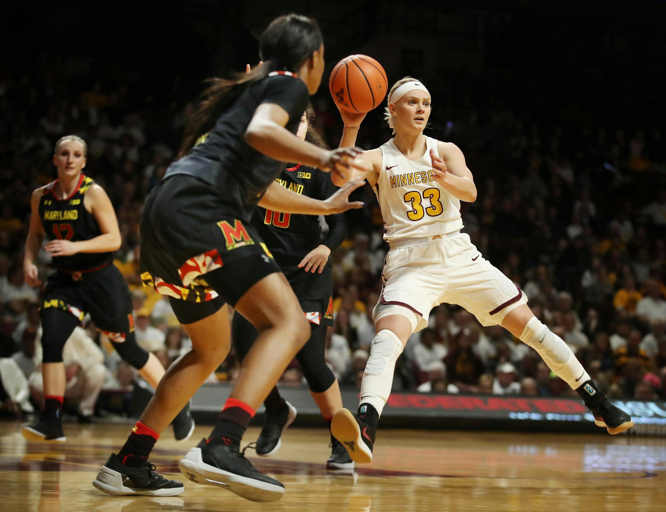 Guard Carlie Wagner (pictured) and fellow Gophers seniors Jessie Edwards and Bryanna Fernstrom will be honored during Tuesday's women's basketball game against Indiana at Williams Arena. Wagner is the only one of the three to play all four years in Minnesota.