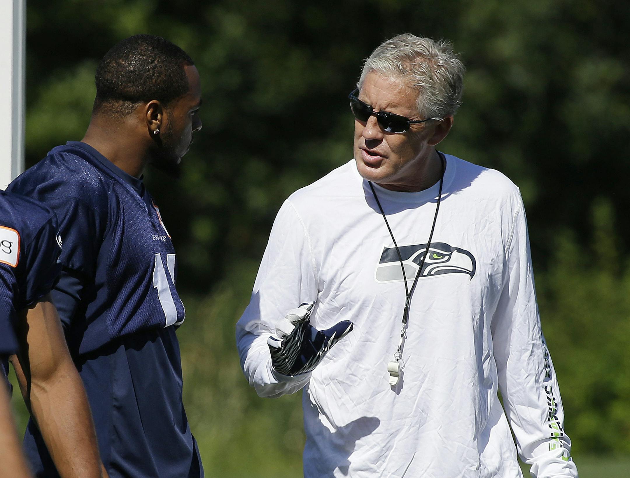 Seahawks coach Pete Carroll talked with the injured Percy Harvin over the summer. Carroll is in his fourth year in Seattle, a quarter-century after his stint as a Vikings assistant coach. As for Harvin, the star receiver is expected to make his debut for his new team against his former one Sunday when the Seahawks play host to the Vikings.