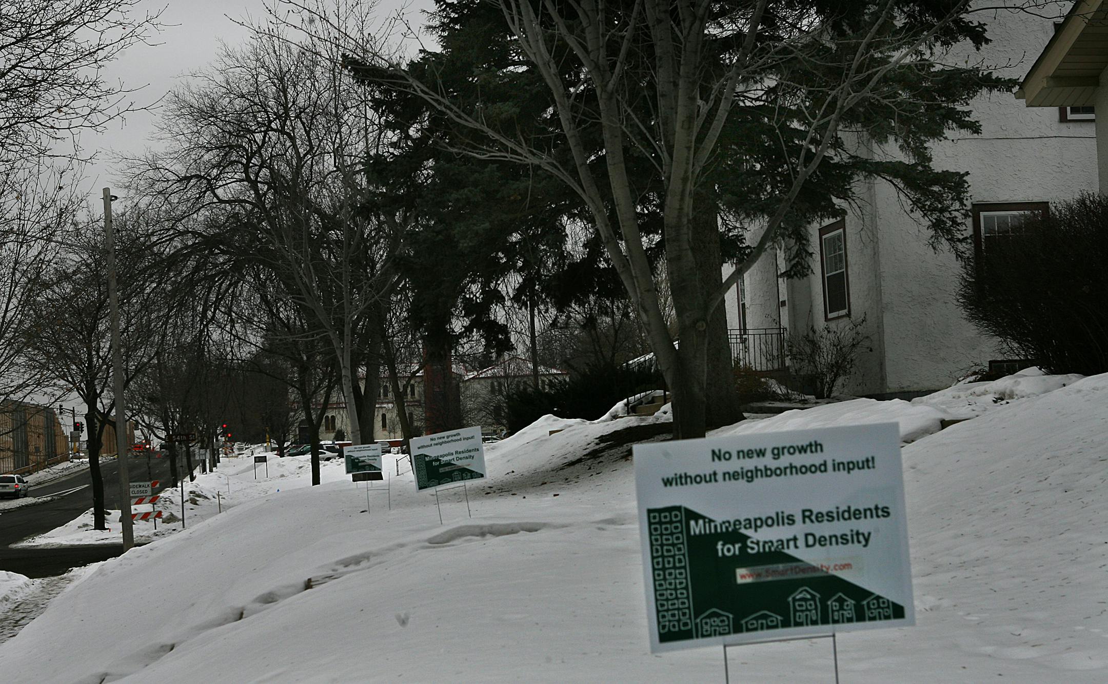Some residents of the south Minneapolis neighborhood where an affordable-housing apartment building has won city approval have posted signs expressing the view that their input has been ignored. The neighborhood group has a web site, has hired a planning consultant and is consulting with attorneys..