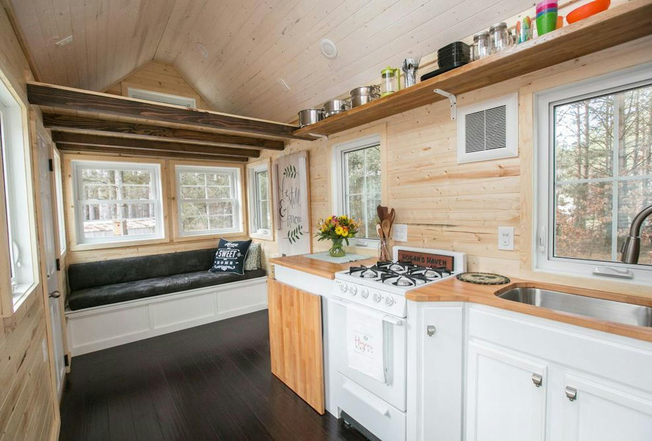 HOganshaven.com/Laura Leigh Images Inside Zac and Caitlin Hogan's tiny house