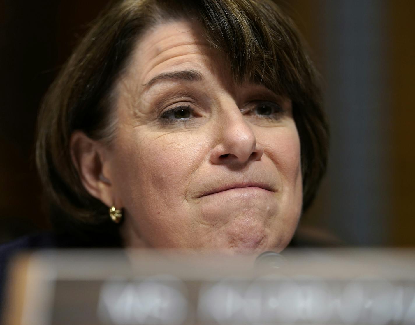 Sen. Amy Klobuchar, D-Minn., questions Supreme Court nominee Brett Kavanaugh as he testifies before the Senate Judiciary Committee on Capitol Hill in Washington, Thursday, Sept. 27, 2018. (AP Photo/Andrew Harnik, Pool)