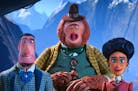 Sir Lionel Frost (voiced by Hugh Jackman), Mr. Link (Zach Galifianakis) and Adelina Fortnight (Zoe Saldana) in "Missing Link."