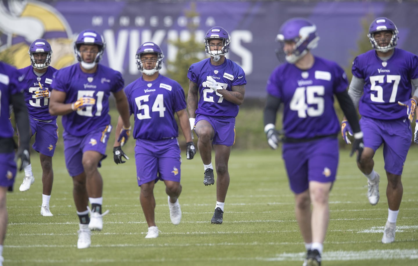 Vikings draft picks and undrafted free agents gathered for a rookie minicamp last season at TCO Performance Center in Eagan. This year, camp will be replaced by three days of remote learning.