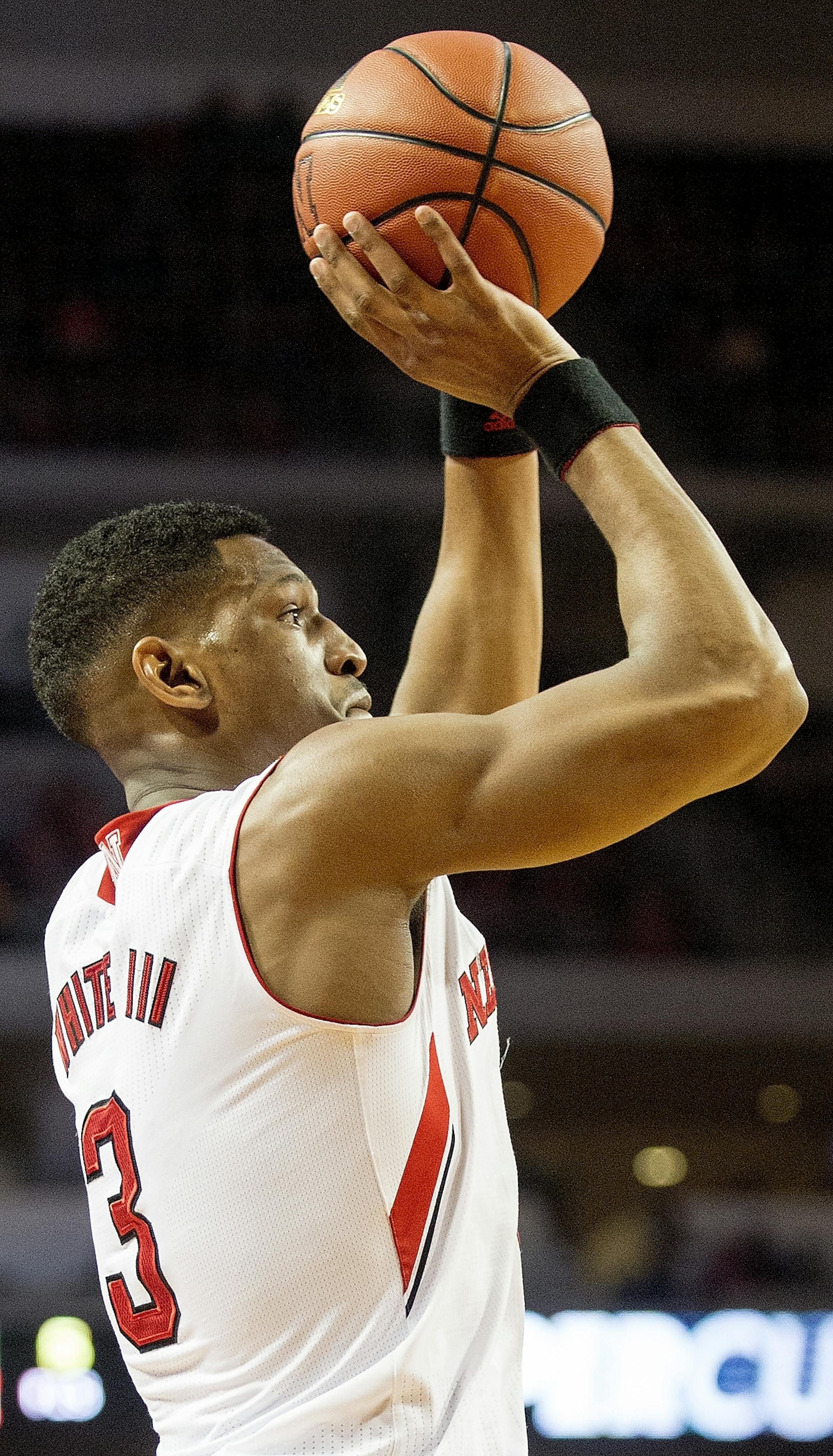 Nebraska guard Andrew White III (3) shoots against Minnesota during the second half of an NCAA college basketball game in Lincoln, Neb., Tuesday, Jan. 12, 2016. (Francis Gardler/The Journal-Star via AP) LOCAL TELEVISION OUT; KOLN-TV OUT; KGIN-TV OUT; KLKN-TV OUT; MANDATORY CREDIT