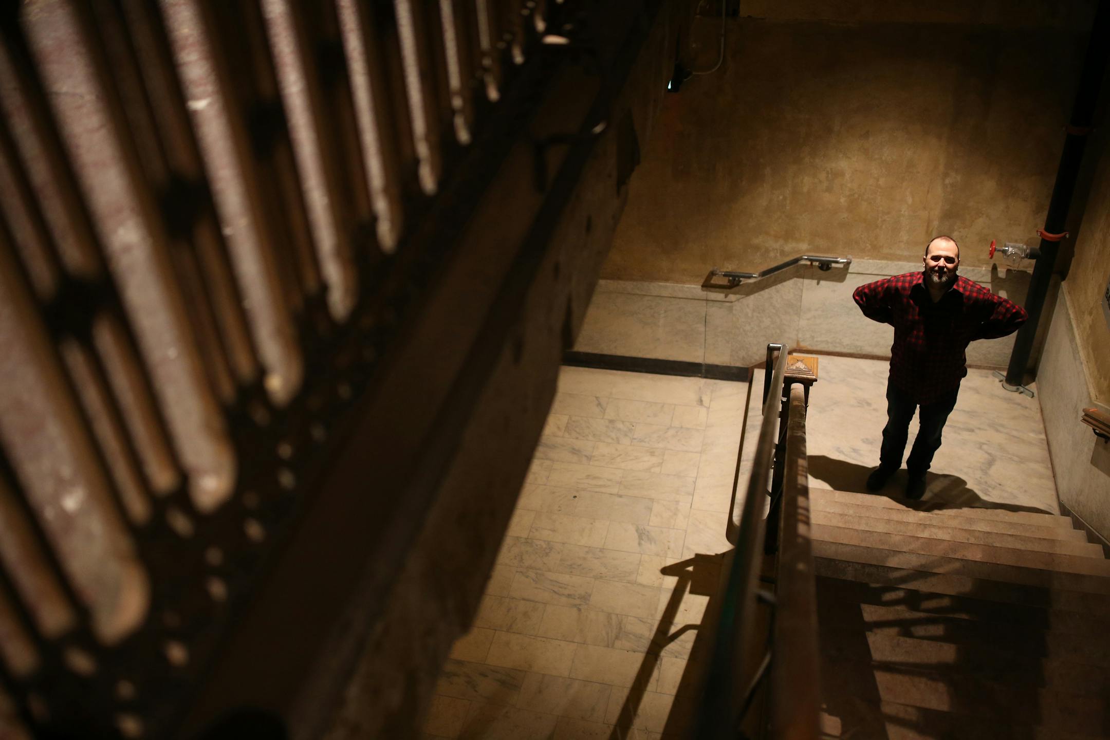 First Avenue general manger Nate Kranz posed for photos at the restored Palace Theater in St Paul Thursday February 23, 2017 in St. Paul, MN.] JERRY HOLT &#x2022; jerry.holt@startribune.com