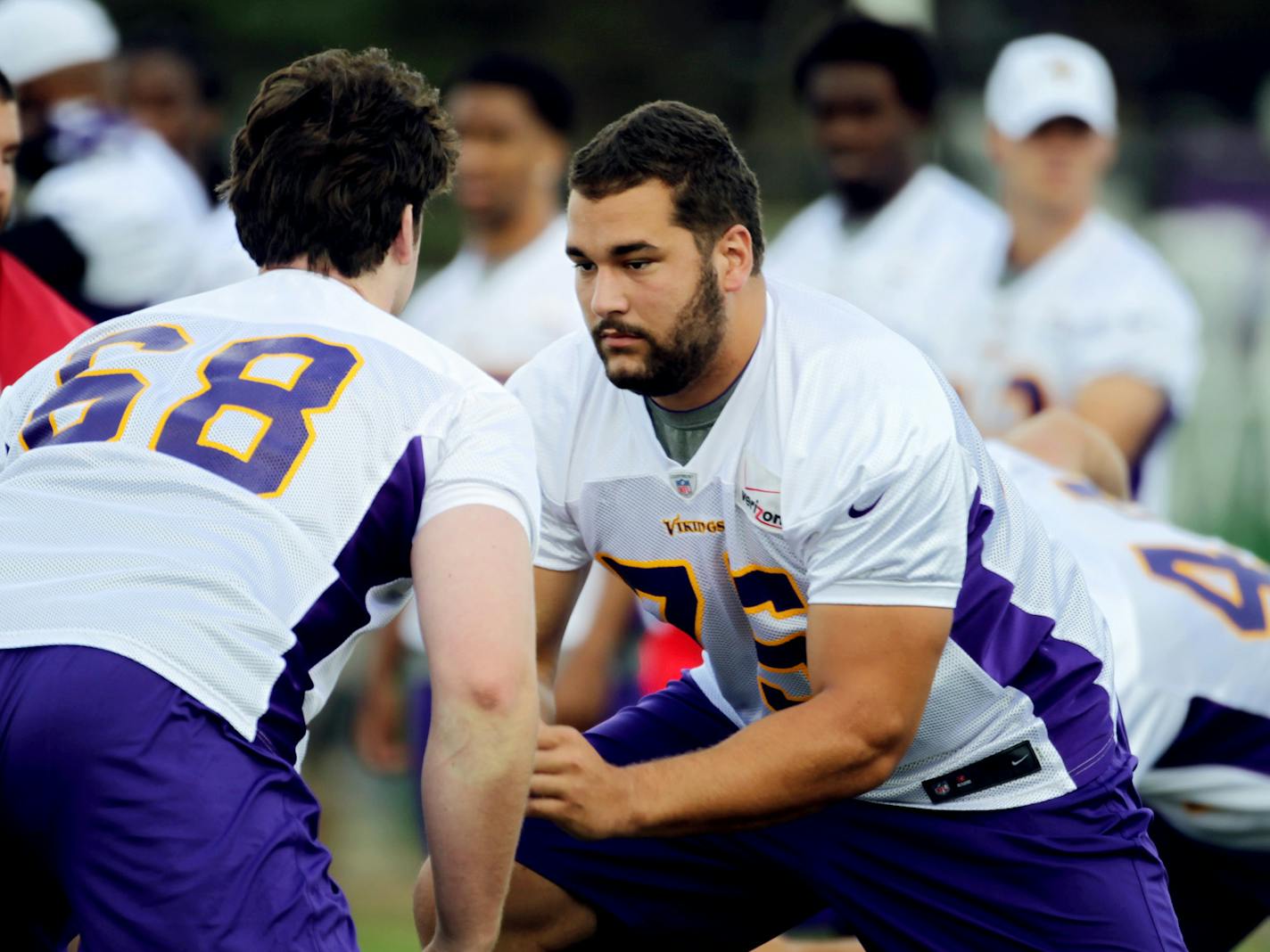 Vikings left tackle Matt Kalil, right.