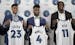 Timberwolves draft picks Jarrett Culver left , Jaylen Nowell, and undrafted rookie Naz Reid attending a news conference at Conway Community Center Jul