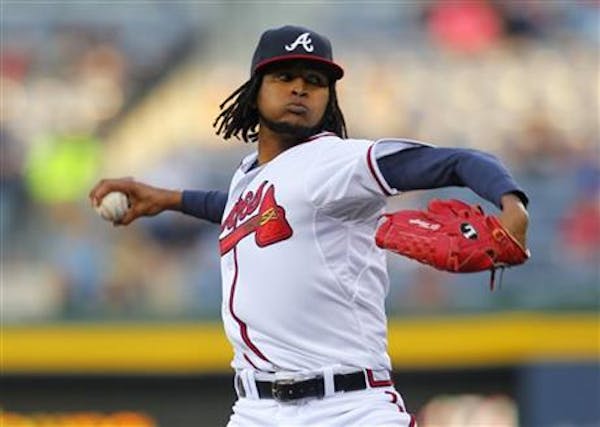 Ervin Santana, who won 14 games for the Atlanta Braves last season, agreed to a four-year, $55 million contract.