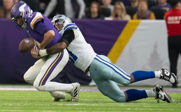 Vikings quarterback Kirk Cousins was pressured 61.5% of the time when Micah Parsons and the Cowboys used a standard four-man rush.