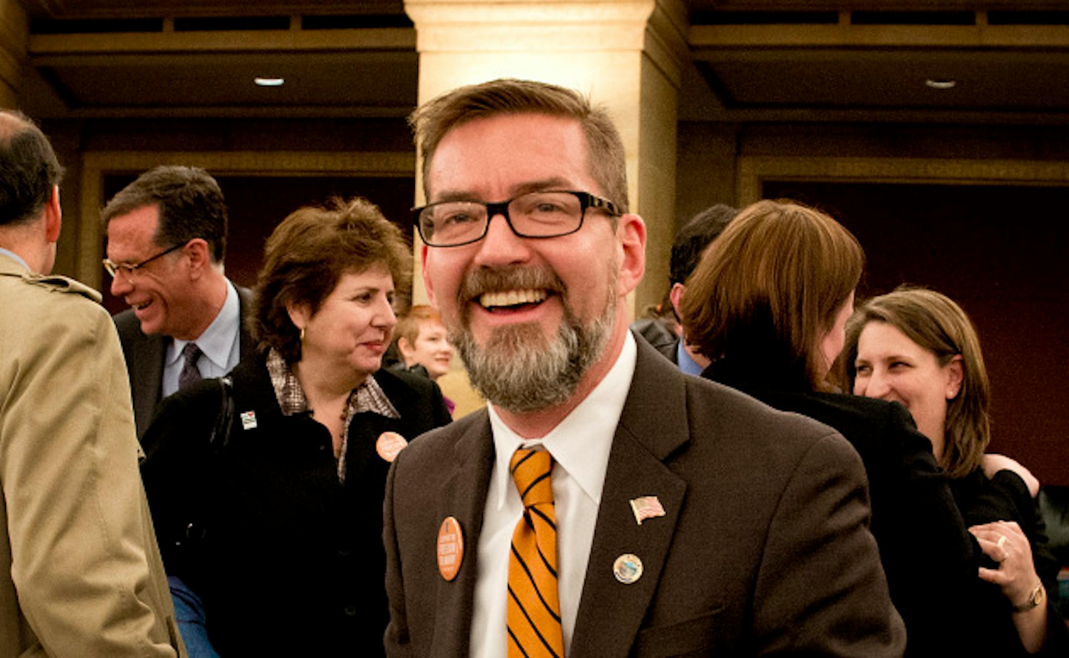 Bill author Sen. Scott Dibble was all smiles after his bill passed the committee.   The Senate judiciary committee passed the same-sex marriage bill 5-3. Tuesday, March 12, 2013.    ]   GLEN STUBBE * gstubbe@startribune.com