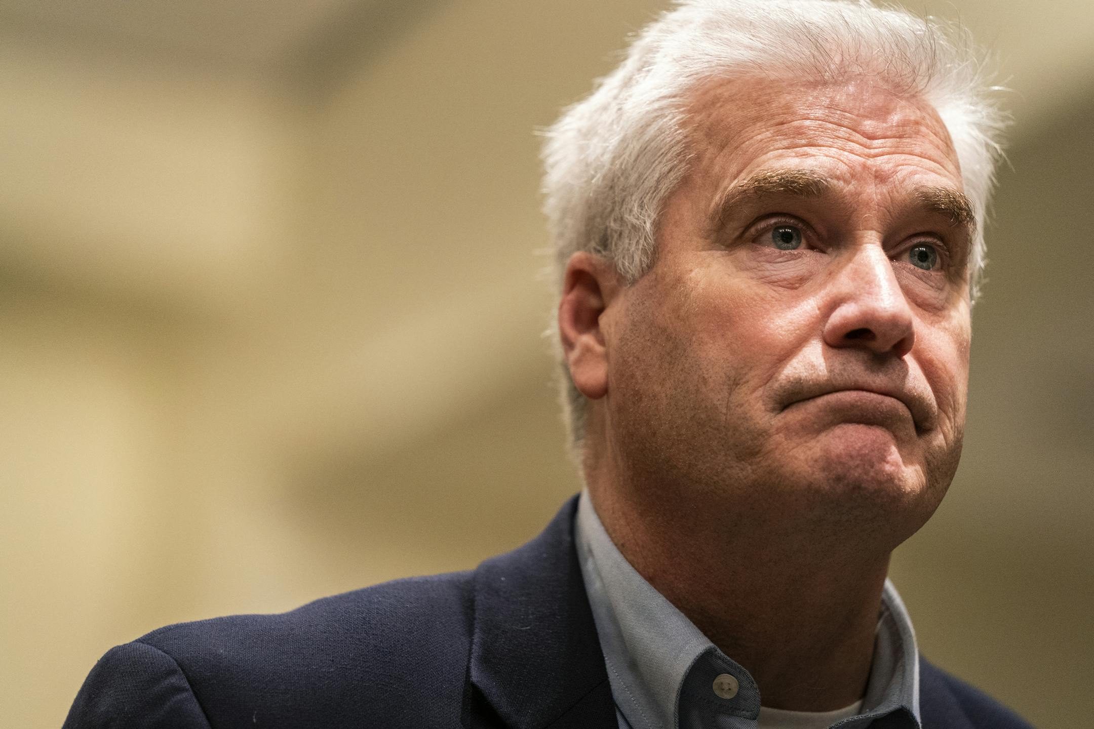 U.S. Rep. Tom Emmer (R-Minn) held a town hall meeting at Blaine City Hall. ] LEILA NAVIDI • leila.navidi@startribune.com BACKGROUND INFORMATION: U.S. Rep. Tom Emmer (R-Minn) held a town hall meeting at Blaine City Hall on Tuesday, October 8, 2019.