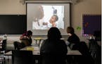 Aspiring teachers watched a video about infant development at Milwaukee Area Technical College. The college is participating in a dual enrollment prog