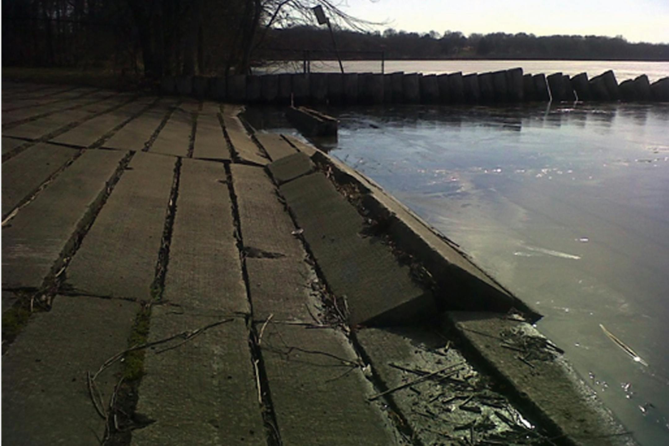 Three Rivers Park District photo
Damaged concrete, an example of the things needing repair and update at French Regional Park.