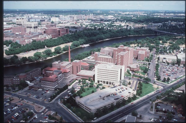 Fairview Riverside Medical Center in the foreground.
