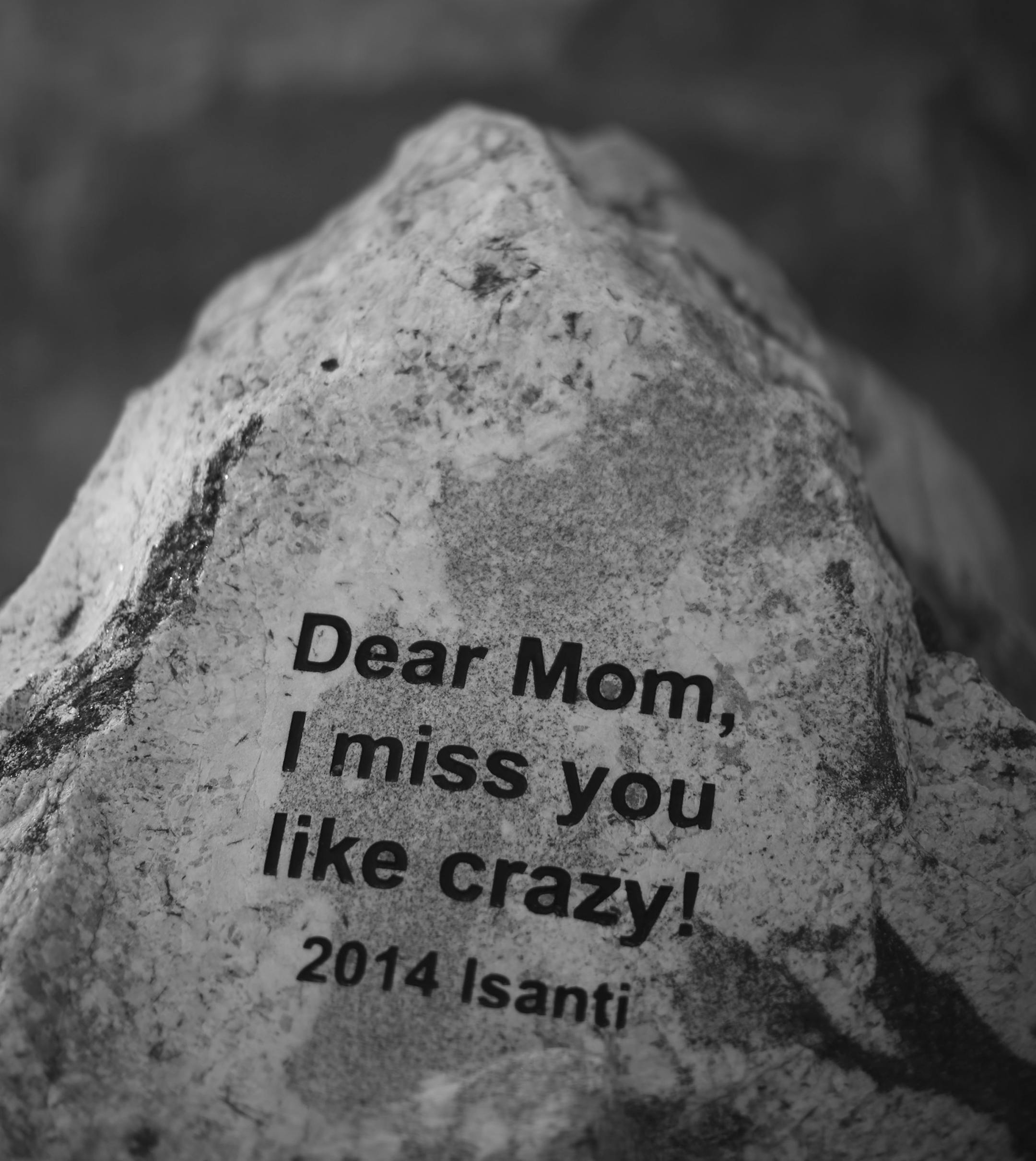 Detail of one of the Story Stones. ] JEFF WHEELER • jeff.wheeler@startribune.com The Military Family Tribute on the grounds of the State Capitol include a small collection of boulders called Story Stones that bear inscriptions of poignant snippets of correspondence between Minnesota servicemen and women and their families. There are 87 boulders - one for each Minnesota county - in the memorial, which was dedicated last June. The story stones were photographed on Sunday evening, May 22, 20