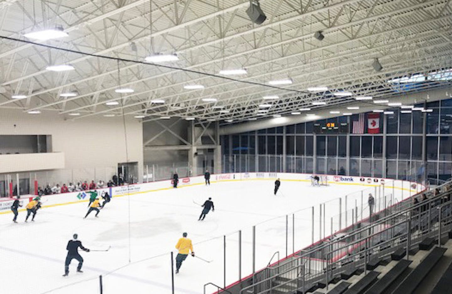 The Minnesota Wild, before the team flight to Pittsburgh on Wednesday, practiced in its new practice facility for the first time, at TRIA Rink at Treasure Island Center in St. Paul on Jan. 24, 2018. Star Tribune photo by Megan Ryan