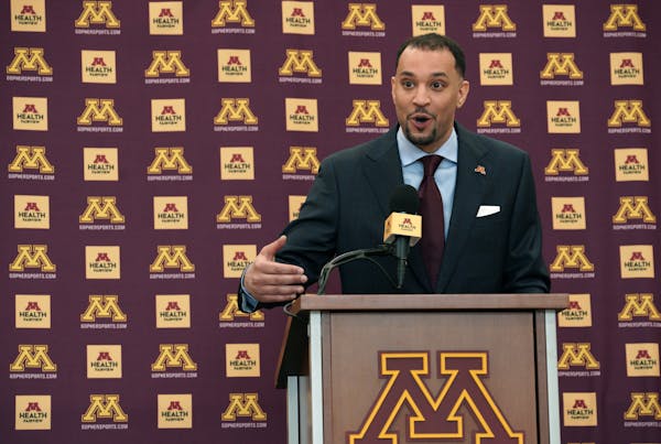 The new Gopher men's basketball coach Ben Johnson was introduced to the media at a press conference at the U of M. Tuesday morning.