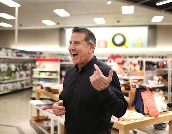 Target CEO Brian Cornell talks about the new strategy he put into place last year during a tour of the downtown Target Tuesday, Feb. 27, 2018, in Minn
