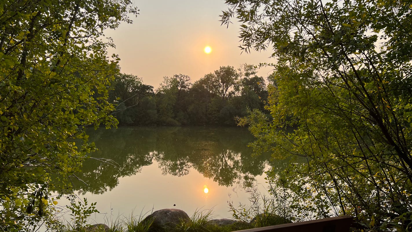 Smoky skies Wednesday morning in Eden Prairie.