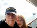 St. Cloud residents Andy Vinson, left, and Kathy Carton, right, are stuck on a cruise near the Panama Canal, as they await permission to return home o