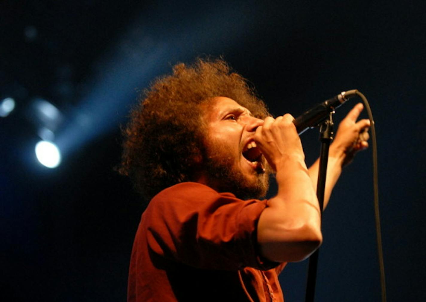 Zack de La Rocha during Rage Against the Machine's incendiary Target Center concert in 2008. / Star Tribune file