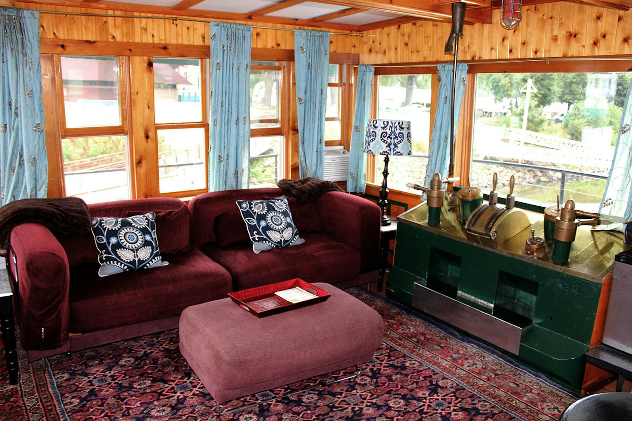The two-level Pilot House suite features a living room and private deck.